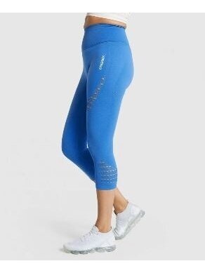 GYMSHARK LEGINSAI ENERGY SEAMLESS CROPPED MOTERIMS GLLG5042 MĖLYNA 1