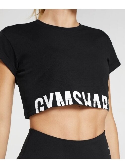 Gymshark marškinėliai moterims juodi GLCT1844 2