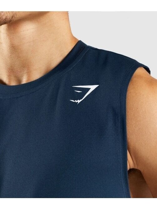 Gymshark marškinėliai vyrams tamsiai mėlyni 5