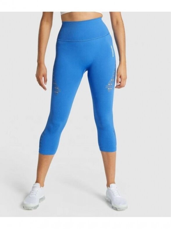 GYMSHARK LEGINSAI ENERGY SEAMLESS CROPPED MOTERIMS GLLG5042 MĖLYNA