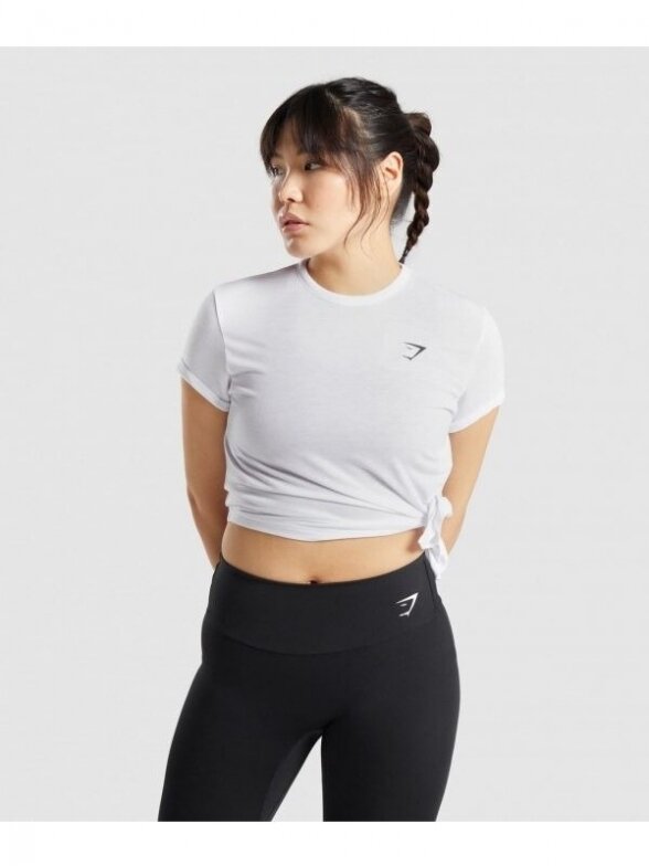 Gymshark marškinėliai moterims  GLST4732 balti