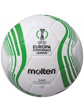 Molten futbolo kamuolys UEFA konferencijos lyga 22/23 balta/žalia F5C3400