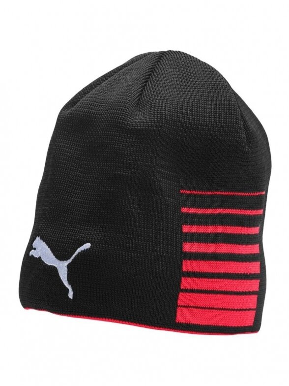 Puma kepurė LIGA Reversable Beanie juoda ir raudona 22357 01