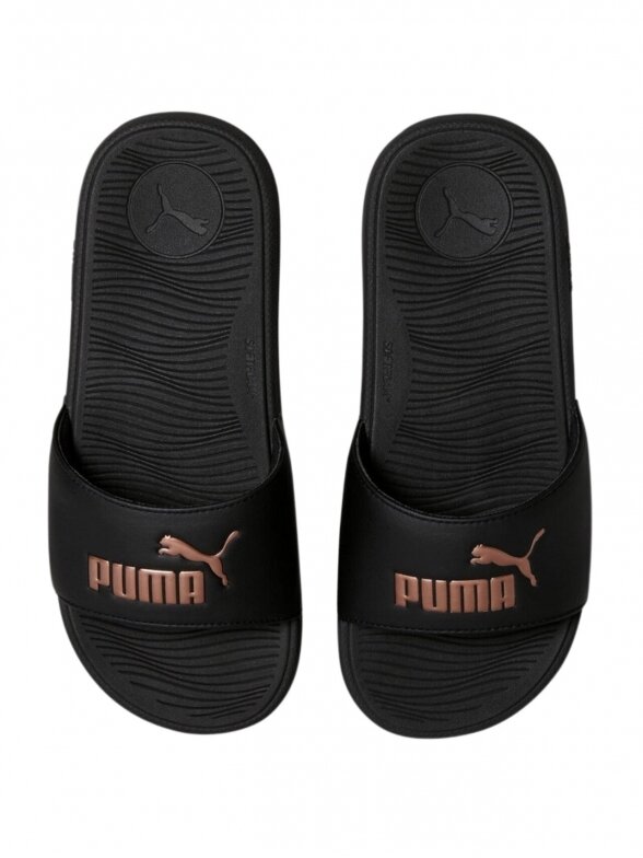 Puma šlepetės Cool Cat 2.0 juoda ir auksinė 389108 02