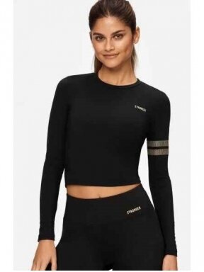 Stronger marškinėliai ilgomis rankovėmis moterims juodi 2236
